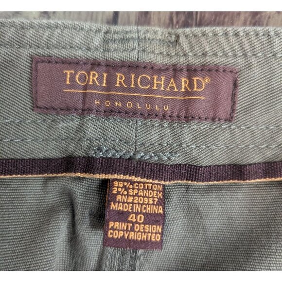 Tori Richard Honolulu Men's Shorts SZ 40 Tan Flat Front Cotton Blend Stretch - Picture 4 of 6